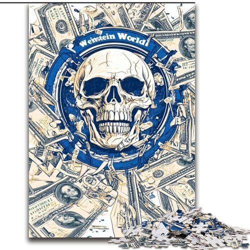 Puzzle mit 1000 Teilen für Erwachsene, Dollar und Totenkopf, Elefantenspielzeug, Denkspiel, Geburtstagsgeschenk, Geschenke, Wandkunst für Kinder ab 14 Jahren (Größe 26x38cm) von LiJianXXR