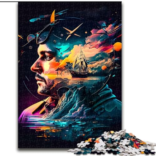 Puzzle mit 1000 Teilen für Erwachsene, Fantasie-Gesichtspuzzle aus Karton, anspruchsvolles Denkspiel für Teenager, perfekt als Heimdekoration oder Geschenk, 1000 Stück(26x38cm) von LiJianXXR