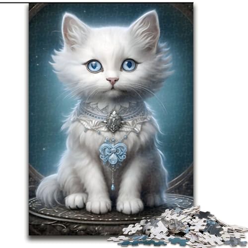 Puzzle mit 1000 Teilen für Erwachsene, Flauschiges weißes Kätzchen-Puzzle aus Holz, Denkspiel für Teenager, 1000 Teile(50x75cm) von LiJianXXR