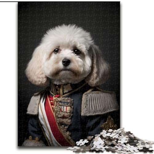 Puzzle mit 1000 Teilen für Erwachsene, Hund in Militäruniform, Puzzle aus Holz, perfekt für Teenager und Sammler, ideale Heimdekoration und Reisegeschenk, 1000 Teile(50x75cm) von LiJianXXR