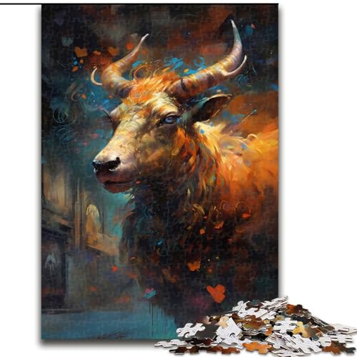Puzzle mit 1000 Teilen für Erwachsene, Kuh-Puzzle aus Holz, anspruchsvolles Denkspiel für Teenager, perfekt als Heimdekoration oder Geschenk, 1000 Stück(50x75cm) von LiJianXXR