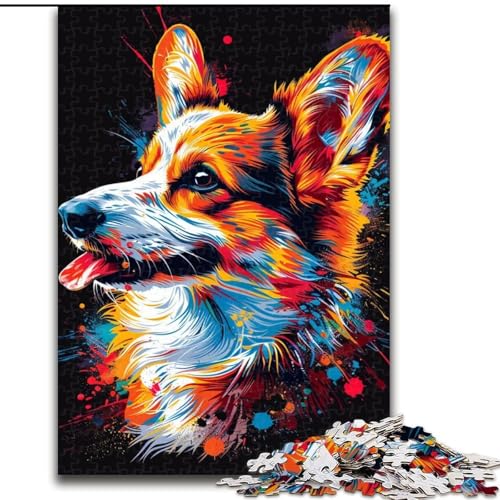 Puzzle mit 1000 Teilen für Erwachsene, Pembroke Welsh Corgi-Hundepuzzle aus Holz, anspruchsvolles Denkspiel für Teenager, perfekt als Heimdekoration oder Geschenk, 1000 Stück(50x75cm) von LiJianXXR