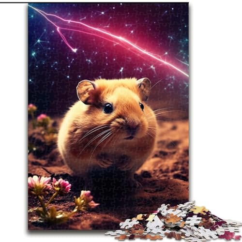 Puzzle mit 1000 Teilen für Erwachsene, süßer Hamster in der Galaxie, Puzzle aus Holz, anspruchsvolles Denkspiel für Teenager, perfekt als Heimdekoration oder Geschenk, 1000 Stück(50x75cm) von LiJianXXR