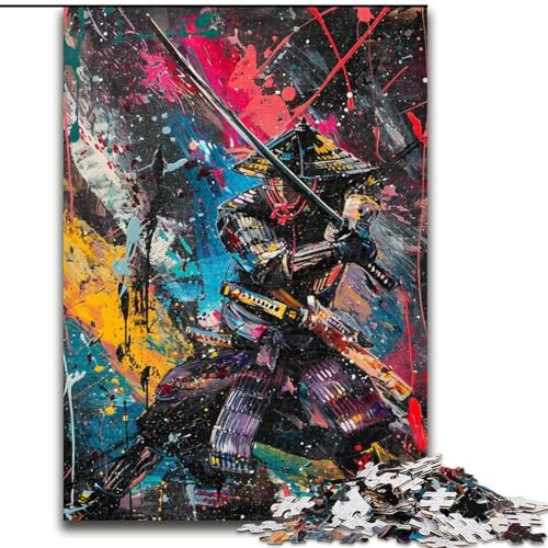 Puzzle mit 1000 Teilen für Erwachsene,Ninja-Samurai-Ölgemälde,für Kinder ab 14 Jahren,jedes Teil ist einzigartig – lustiges und herausforderndes Spiel für die ganze Familie,tolles Geschenk50x75cm von LiJianXXR