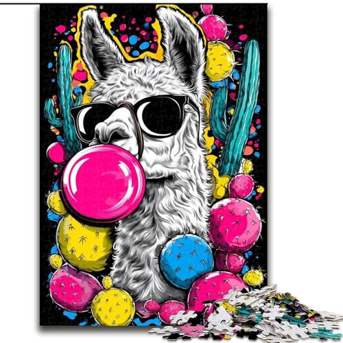 Puzzle mit 1000 Teilen für Teenager, Alpaka-Kunst, Elefantenspielzeug, Denkspiel, Geburtstagsgeschenk, Geschenke, Wandkunst für Kinder ab 14 Jahren (Größe 26x38cm) von LiJianXXR