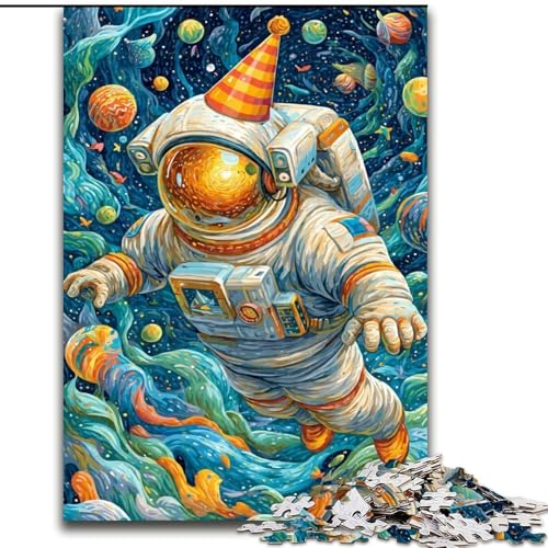 Puzzle mit 1000 Teilen für Teenager, Astronautengeburtstag, Elefantenspielzeug, Denkspiel, Geburtstagsgeschenk, Geschenke, Wandkunst für Kinder ab 14 Jahren (Größe 26x38cm) von LiJianXXR