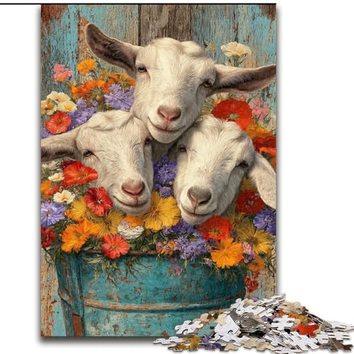 Puzzle mit 1000 Teilen für Teenager, Babykuh, Elefantenspielzeug, Denkspiel, Geburtstagsgeschenk, Geschenke, Wandkunst für Kinder ab 14 Jahren (Größe 26x38cm) von LiJianXXR