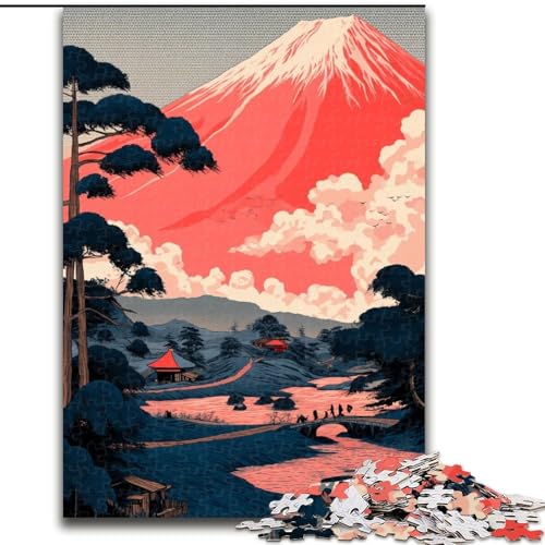 Puzzle mit 1000 Teilen für Teenager, Berg Fuji, Elefantenspielzeug, Denkspiel, Geburtstagsgeschenk, Geschenke, Wandkunst für Kinder ab 14 Jahren (Größe 50x75cm) von LiJianXXR