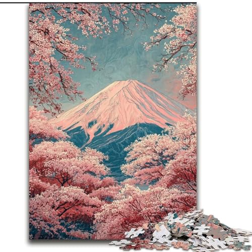 Puzzle mit 1000 Teilen für Teenager, Berg Fuji, Japan, Elefantenspielzeug, Denkspiel, Geburtstagsgeschenk, Geschenke, Wandkunst für Kinder ab 14 Jahren (Größe 26x38cm) von LiJianXXR
