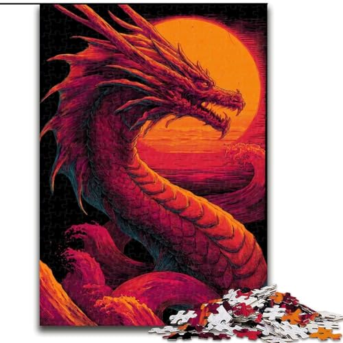 Puzzle mit 1000 Teilen für Teenager, Fantasy-Drache, Elefantenspielzeug, Denkspiel, Geburtstagsgeschenk, Geschenke, Wandkunst für Kinder ab 14 Jahren (Größe 26x38cm) von LiJianXXR