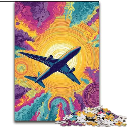 Puzzle mit 1000 Teilen für Teenager, Farbflugzeug, Elefantenspielzeug, Denkspiel, Geburtstagsgeschenk, Geschenke, Wandkunst für Kinder ab 14 Jahren (Größe 26x38cm) von LiJianXXR