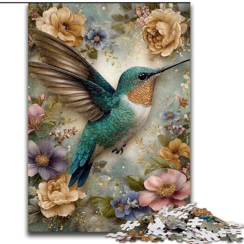 Puzzle mit 1000 Teilen für Teenager, Kolibri, Elefantenspielzeug, Denkspiel, Geburtstagsgeschenk, Geschenke, Wandkunst für Kinder ab 14 Jahren (Größe 26x38cm) von LiJianXXR