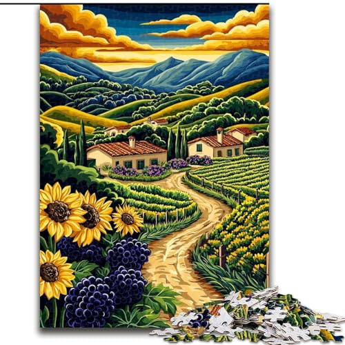 Puzzle mit 1000 Teilen für Teenager, Landschaftskunst, Elefantenspielzeug, Denkspiel, Geburtstagsgeschenk, Geschenke, Wandkunst für Kinder ab 14 Jahren (Größe 50x75cm) von LiJianXXR