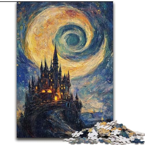 Puzzle mit 1000 Teilen für Teenager, Schloss unter den Sternen, Elefantenspielzeug, Denkspiel, Geburtstagsgeschenk, Geschenke, Wandkunst für Kinder ab 14 Jahren (Größe 50x75cm) von LiJianXXR