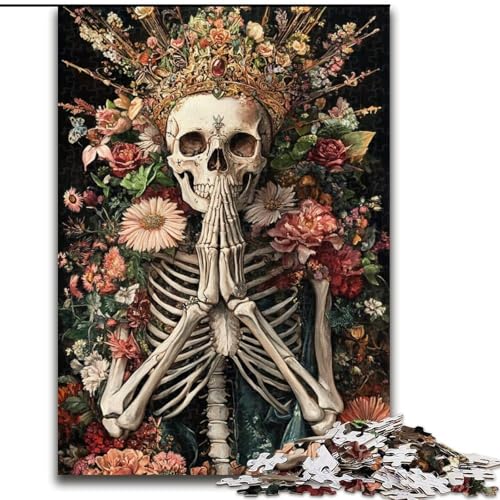 Puzzle mit 1000 Teilen für Teenager, Skelettkönig, Elefantenspielzeug, Denkspiel, Geburtstagsgeschenk, Geschenke, Wandkunst für Kinder ab 14 Jahren (Größe 50x75cm) von LiJianXXR
