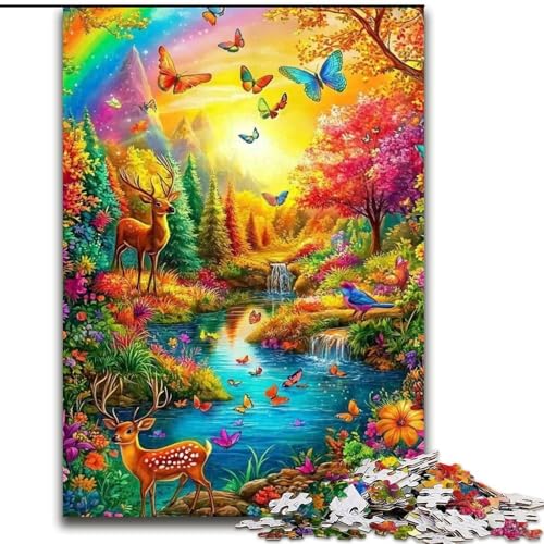 Puzzle mit 1000 Teilen für Teenager, Waldtiere, Elefantenspielzeug, Denkspiel, Geburtstagsgeschenk, Geschenke, Wandkunst für Kinder ab 14 Jahren (Größe 26x38cm) von LiJianXXR