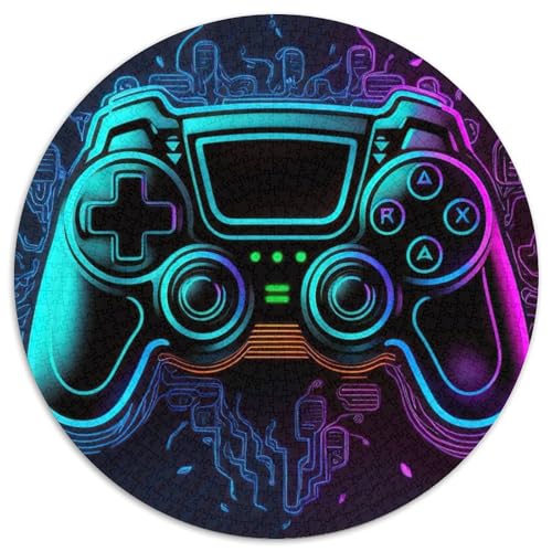 Puzzles für 1000 Teile, Neon-Spiel, 1000-teiliges rundes Puzzle für Erwachsene, Denkspiel für Teenager, 67,5 x 67,5 cm von LiJianXXR