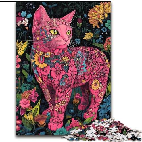 Puzzles für Erwachsene und Jugendliche, 1000 Teile, Katzenkunst, Lernspiele, Heimdekoration, geeignet als Schreibtischdekoration (Größe 26x38cm) von LiJianXXR