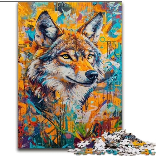 Puzzles für Erwachsene und Jugendliche, 1000 Teile, Wolfskunst, Lernspiele, Heimdekoration, geeignet als Schreibtischdekoration (Größe 26x38cm) von LiJianXXR