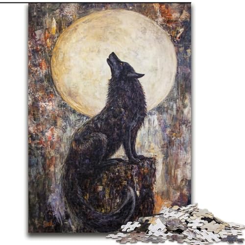 Puzzles für Erwachsene und Jugendliche, 1000 Teile, Wolfskunst, Lernspiele, Heimdekoration, geeignet als Schreibtischdekoration (Größe 26x38cm) von LiJianXXR
