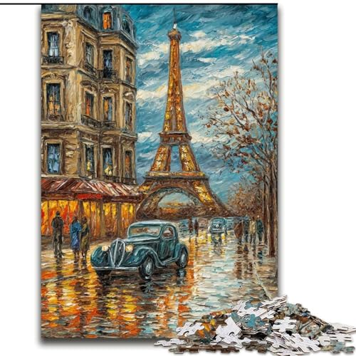 Puzzles für Erwachsene und Jugendliche, Puzzle, Eiffelturm-Ölgemälde, Quizspiel, stärkt die Liebe zwischen Paaren für Kinder ab 14 Jahren (Größe 26x38cm) von LiJianXXR