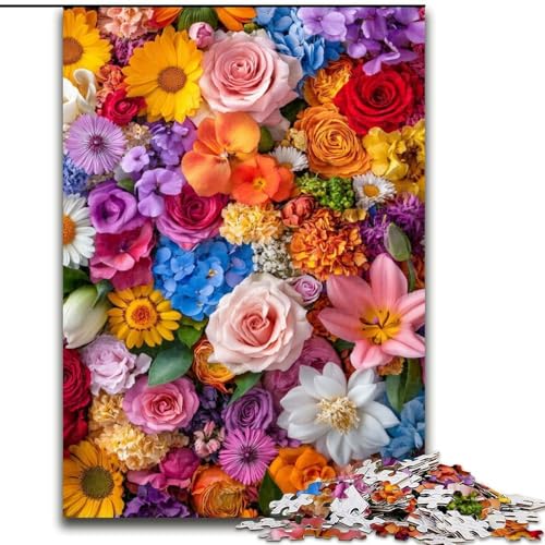 Puzzles für Erwachsene und Jugendliche, Puzzle, künstlerische Blumen, Quizspiel zur Stärkung der Liebe zwischen Paaren für Kinder ab 14 Jahren (Größe 50x75cm) von LiJianXXR