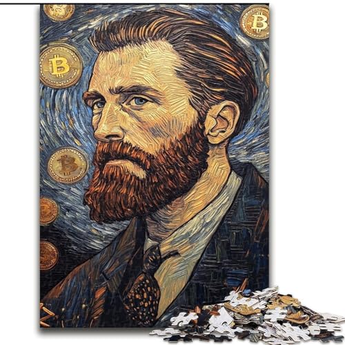 Puzzles für Erwachsene und Jugendliche, Puzzle Bitcoin-Logo, für Kinder ab 14 Jahren, Lernspiel, Herausforderung, Spielzeug, Geschenk zum Geburtstag (Größe 26x38cm) von LiJianXXR