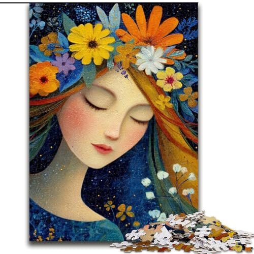 Puzzles für Erwachsene und Jugendliche, Puzzle Blumenmädchen, Quizspiel zur Stärkung der Liebe zwischen Paaren für Kinder ab 14 Jahren (Größe 50x75cm) von LiJianXXR