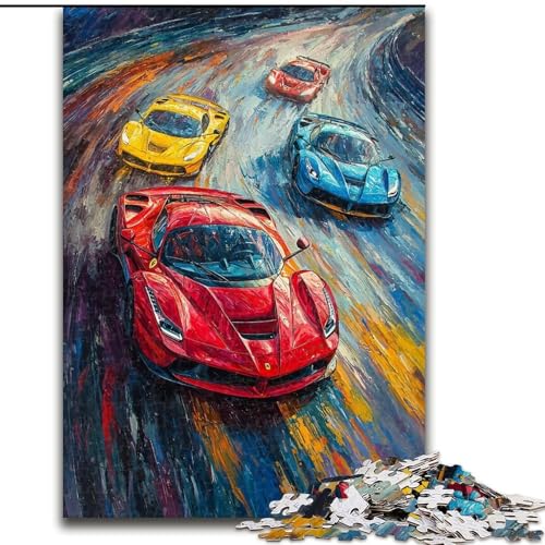 Puzzles für Erwachsene und Jugendliche, Puzzle Cooler Sportwagen, für Kinder ab 14 Jahren, Lernspiel, Herausforderung, Spielzeug, Geschenk zum Geburtstag (Größe 26x38cm) von LiJianXXR