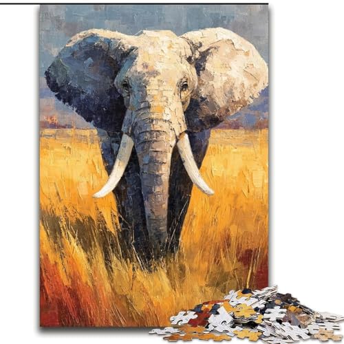Puzzles für Erwachsene und Jugendliche, Puzzle Elefant, lustige Familienspiele, ganze Familie (Größe 26x38cm) von LiJianXXR