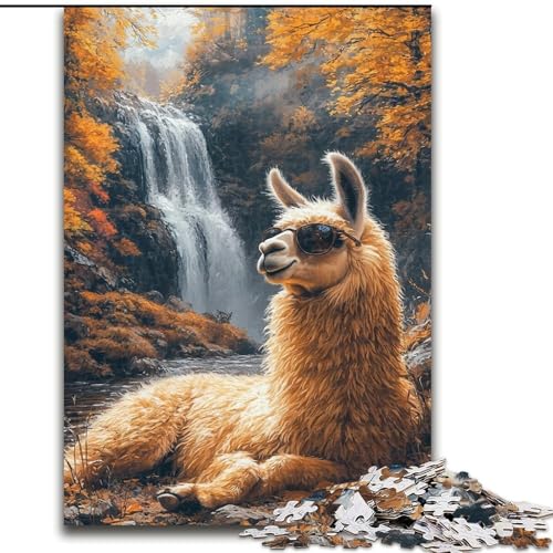 Puzzles für Erwachsene und Jugendliche, Puzzle Herbst-Alpaka, Quizspiel zur Stärkung der Liebe zwischen Paaren für Kinder ab 14 Jahren (Größe 26x38cm) von LiJianXXR