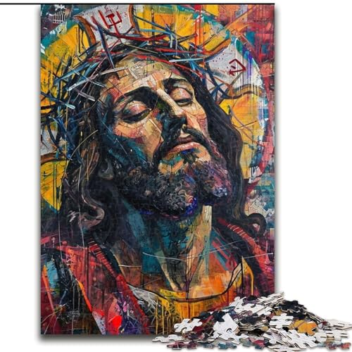 Puzzles für Erwachsene und Jugendliche, Puzzle Jesus Graffiti, für Kinder ab 14 Jahren, Lernspiel, Herausforderung, Spielzeug, Geschenk zum Geburtstag (Größe 26x38cm) von LiJianXXR
