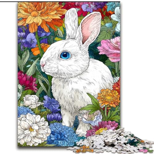 Puzzles für Erwachsene und Jugendliche, Puzzle-Kaninchen, für Kinder ab 14 Jahren, Lernspiel, Herausforderung, Spielzeug, Geschenk zum Geburtstag (Größe 50x75cm) von LiJianXXR