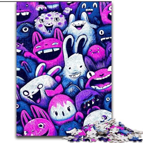 Puzzles für Erwachsene und Jugendliche, Puzzle-Kaninchenkunst, Quizspiel zur Stärkung der Liebe zwischen Paaren für Kinder ab 14 Jahren (Größe 50x75cm) von LiJianXXR