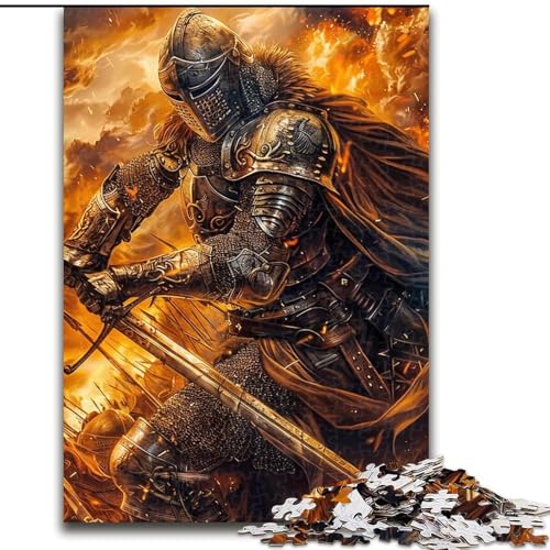 Puzzles für Erwachsene und Jugendliche, Puzzle Ritter in Flammen, Quizspiel zur Stärkung der Liebe zwischen Paaren für Kinder ab 14 Jahren (Größe 26x38cm) von LiJianXXR