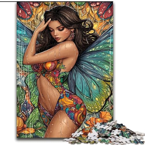 Puzzles für Erwachsene und Jugendliche, Puzzle Schmetterlingsfee, Quizspiel zur Stärkung der Liebe zwischen Paaren für Kinder ab 14 Jahren (Größe 26x38cm) von LiJianXXR