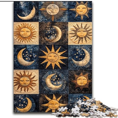 Puzzles für Erwachsene und Jugendliche, Puzzle Sonne und Mond Collage, für Kinder ab 14 Jahren, Lernspiel, Herausforderung, Spielzeug, Geschenk zum Geburtstag (Größe 26x38cm) von LiJianXXR