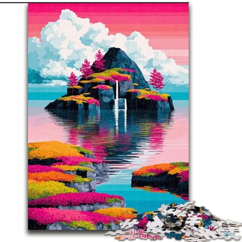 Puzzles für Erwachsene und Jugendliche, Puzzle Wasserfallansicht, Quizspiel zur Stärkung der Liebe zwischen Paaren für Kinder ab 14 Jahren (Größe 50x75cm) von LiJianXXR