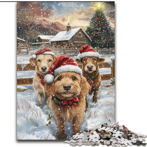 Puzzles für Erwachsene und Jugendliche, Puzzle Weihnachtshund, für Kinder ab 14 Jahren, Lernspiel, Herausforderung, Spielzeug, Geschenk zum Geburtstag (Größe 26x38cm) von LiJianXXR
