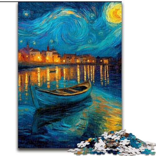 Puzzles für Erwachsene und Jugendliche, Puzzle mit Sternenhimmel-Boot, Quizspiel zur Stärkung der Liebe zwischen Paaren für Kinder ab 14 Jahren (Größe 26x38cm) von LiJianXXR