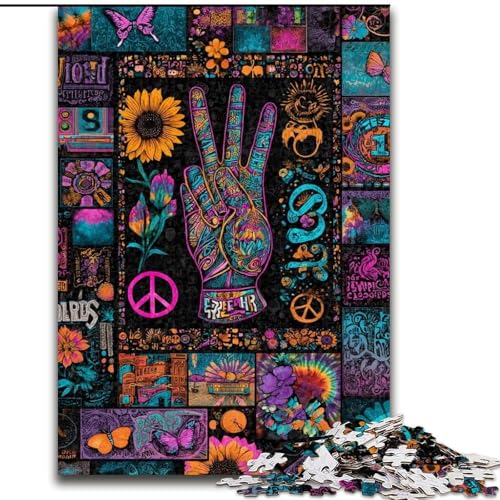 Puzzles für Erwachsene und Jugendliche, psychedelisches Puzzle, für Kinder ab 14 Jahren, Lernspiel, Herausforderung, Spielzeug, Geschenk zum Geburtstag (Größe 26x38cm) von LiJianXXR
