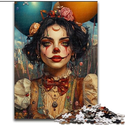 Puzzles für Erwachsene und Teenager, Puzzle Clown Girl, Quizspiel zur Stärkung der Liebe zwischen Paaren für Kinder ab 14 Jahren (Größe 50x75cm) von LiJianXXR