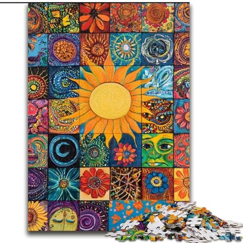 Puzzles für Erwachsene und Teenager, Puzzle-Collage mit lächelnder Sonne, Quizspiel zur Stärkung der Liebe zwischen Paaren für Kinder ab 14 Jahren (Größe 50x75cm) von LiJianXXR