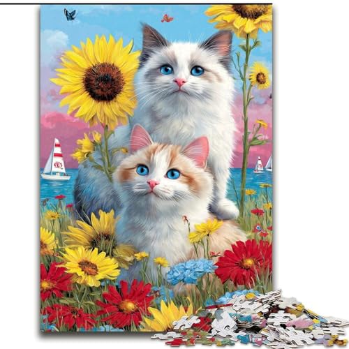 Puzzles für Erwachsene und Teenager, Puzzle-Paar-Katzen, Quizspiel zur Stärkung der Liebe zwischen Paaren für Kinder ab 14 Jahren (Größe 26x38cm) von LiJianXXR