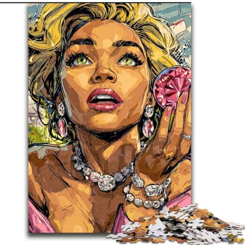 Puzzles für Erwachsene und Teenager, Puzzle Pop-Art-Frau, Quizspiel zur Stärkung der Liebe zwischen Paaren für Kinder ab 14 Jahren (Größe 50x75cm) von LiJianXXR