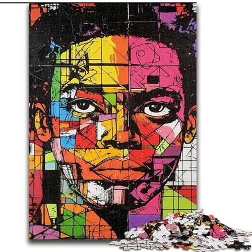 Puzzles für Erwachsene und Teenager, Puzzle im Basquiat-Stil, Quizspiel zur Stärkung der Liebe zwischen Paaren für Kinder ab 14 Jahren (Größe 26x38cm) von LiJianXXR