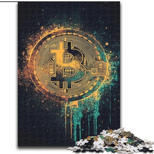 Puzzles für Erwachsene und Teenager, Puzzle mit Bitcoin-Logo, Quizspiel zur Stärkung der Liebe zwischen Paaren für Kinder ab 14 Jahren (Größe 26x38cm) von LiJianXXR