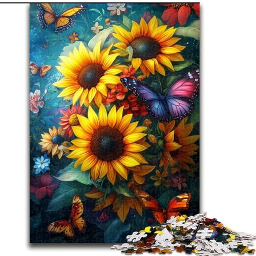 Puzzles für Teenager, 1000 Blumenkunst, Lernspiele, Heimdekoration, geeignet für die Schreibtischdekoration (Größe 50x75cm) von LiJianXXR