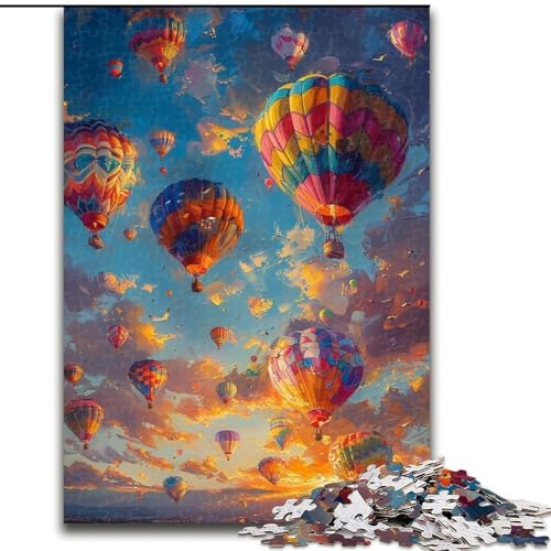 Puzzles für Teenager, 1000 Heißluftballon-Ölgemälde, Lernspiele, Heimdekoration, geeignet für die Schreibtischdekoration (Größe 26x38cm) von LiJianXXR