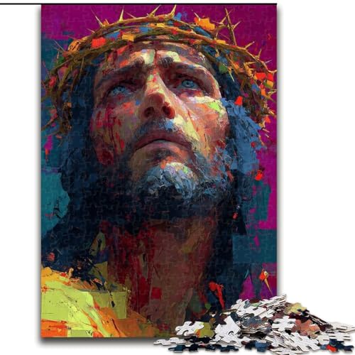 Puzzles für Teenager, 1000 Jesus-Kunst, Lernspiele, Heimdekoration, geeignet für die Schreibtischdekoration (Größe 50x75cm) von LiJianXXR